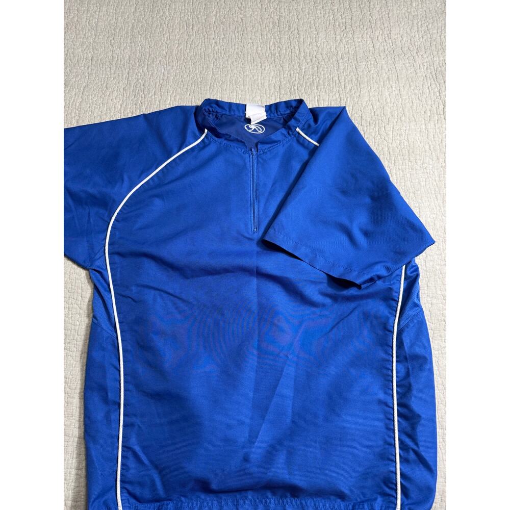 Vintage 80s 90s Rawlings royal blue men's size large polyester pullover Baseball